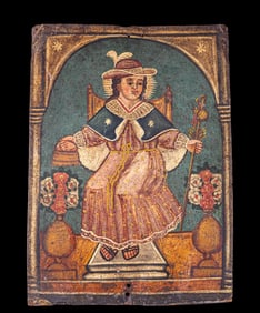 19th C Mexican Retablo El Santo Nino de Atocha
