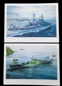 Four Tom Freeman WW2 Colored Prints