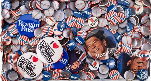 Reagan and Byrd Political Pin Backs