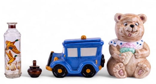Vintage Cookie Jars and Bottle