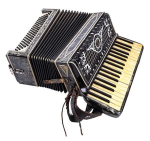 Early Italian Veneered Accordian (Functional)