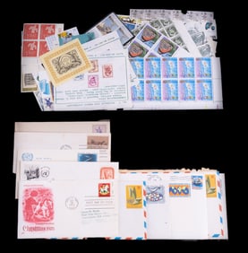 Vintage + Antique Int'l Stamp Sheets + Envelopes
