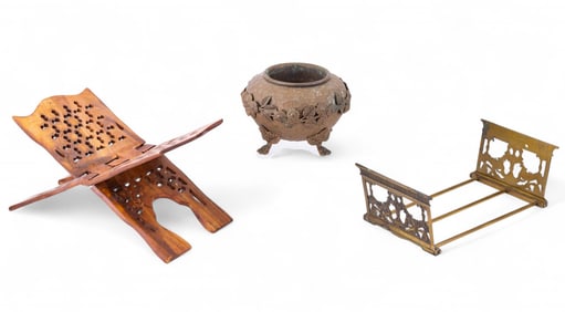 Victorian Book Display, Book Holder, and Censer