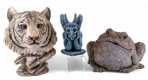 Gargoyle, Toad, and Tiger Garden Figures