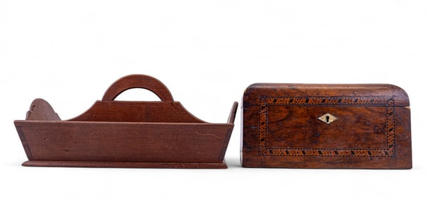 Dovetail Tray and Marquetry Tea Caddy