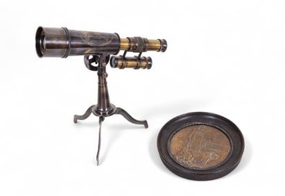 Kelvin + Hughes Antique English Telescope w/ Stand