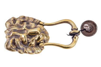 Heavy Cast Brass Lion Door Knocker