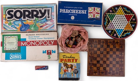 Collection of Vintage, Antique Board Games