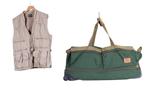 Cabella's Green Rolling Duffle, Utility Vest