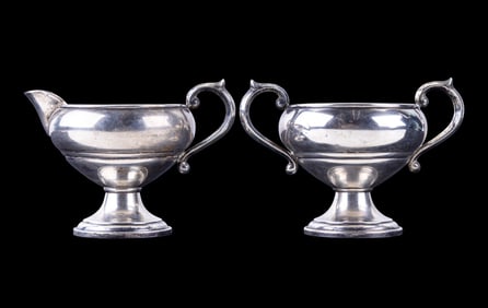 F.B Rogers Silver + Co. Weighted Creamer, Sugar