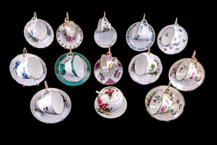 Tea Cup and Saucer Sets w/ Lefton, Sugar