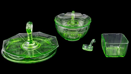 Uranium Glass Candy Dishes and Bowls