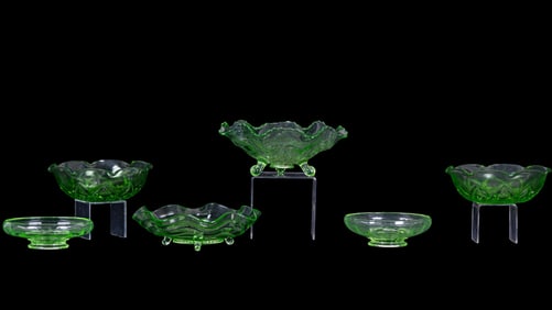 Vintage Uranium Glass Bowls