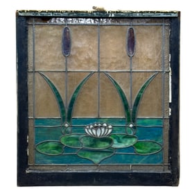 Lily Pad Leaded Stained Glass Window