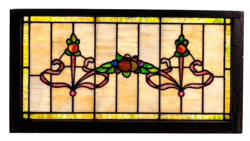 19th C Leaded Slag Glass Window