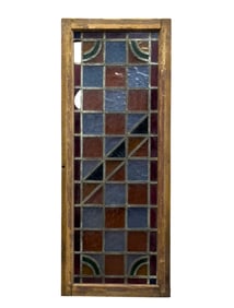 19th C Colored Glass Window, Dormer / Transom