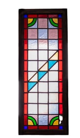 19th C Colored Glass Window, Dormer / Transom