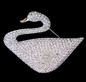Swarovski Anniversary Swan Brooch