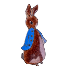 Margot De Taxco Vintage Enamel Rabbit Brooch