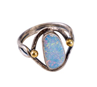 Sterling Artisan Opal Ring