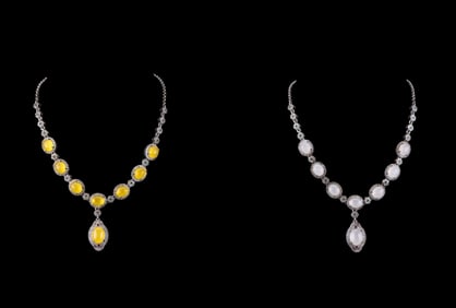 Colored Hardstone Necklaces (2)