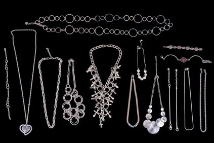 2 Pandora-Style Bracelets w/ Faux Pearls + Rhinest