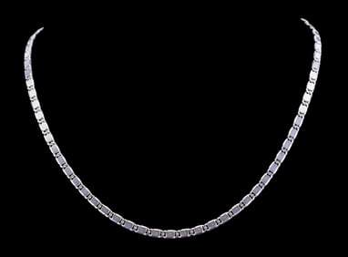Italian 18K White Gold Modified Euro Link Necklace