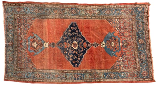Antique Persian Bijar Rug ~5.75'x12'