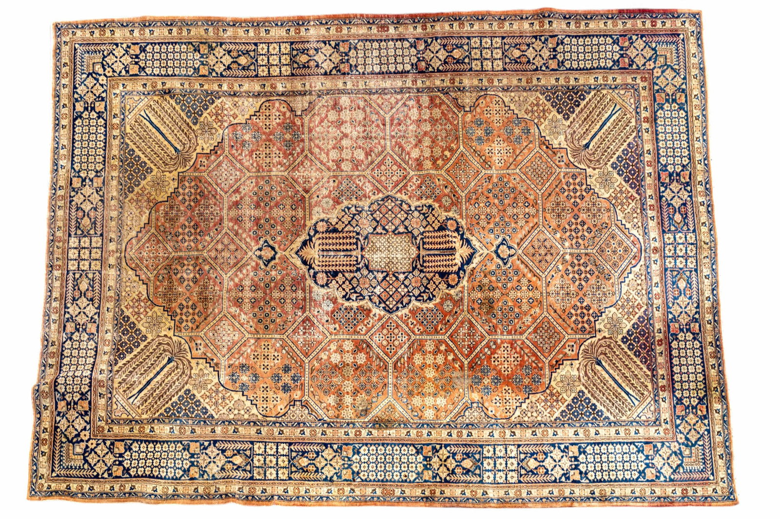 Antique Tabriz Carpet w/ Willow Trees ~15'L. (1 of 13)