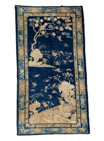 Chinese Antique Carpet with Deer & Monkeys