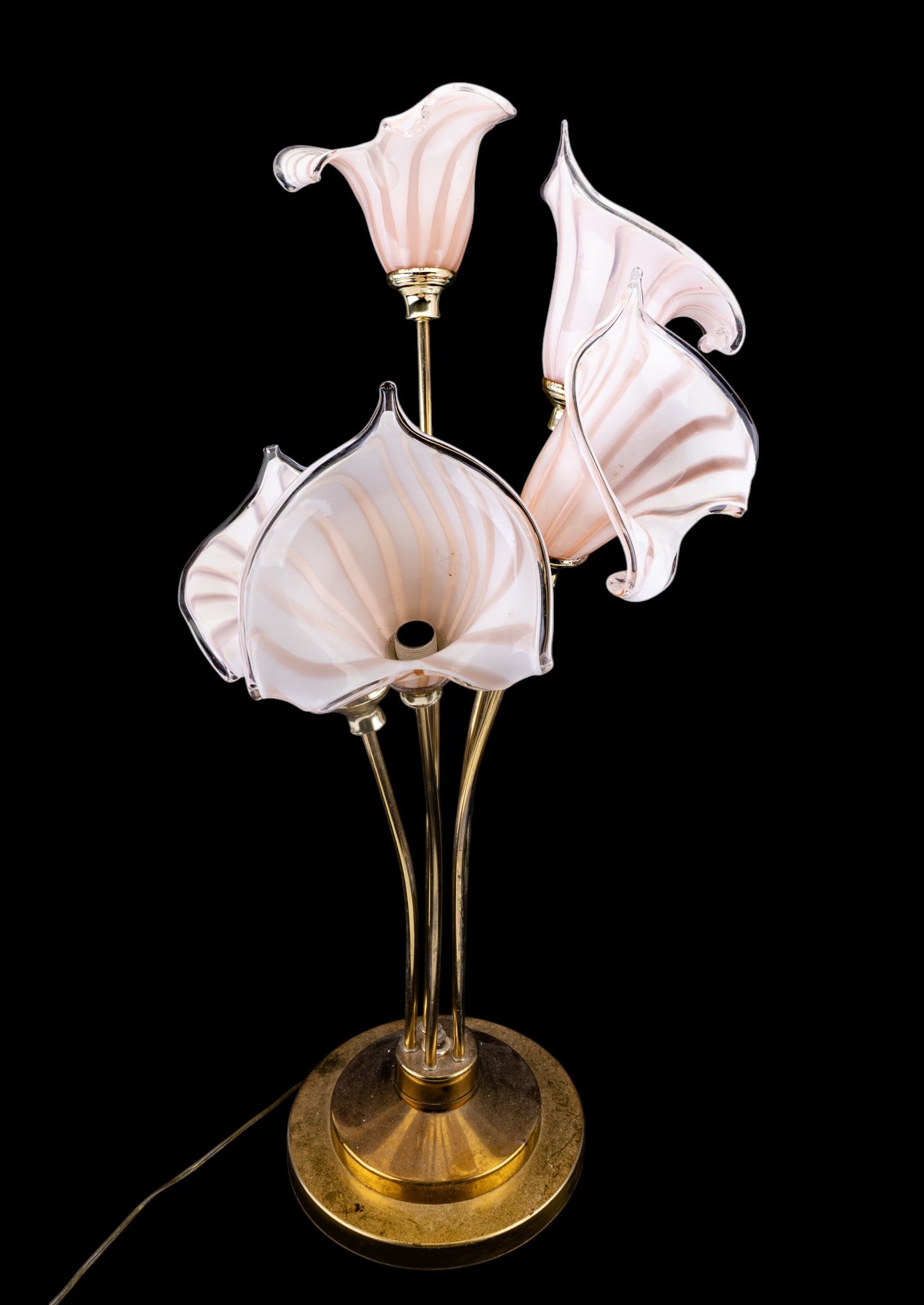 Mid Century Murano Glass Flower Shade Lamp (1 of 11)