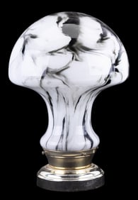 Mid Century Large Swirled Glass Mushroom Lamp