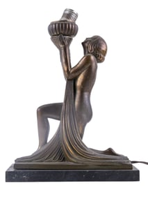 Art Deco Table Lamp After Guerbe