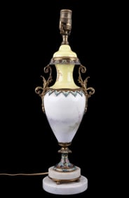 French Sevres Cloisonne Lamp w/ Marble Base