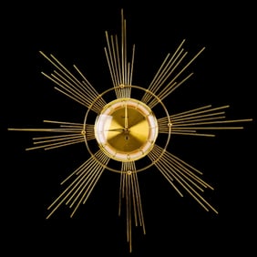 Landau West German Brass Mid Century Wall Clock
