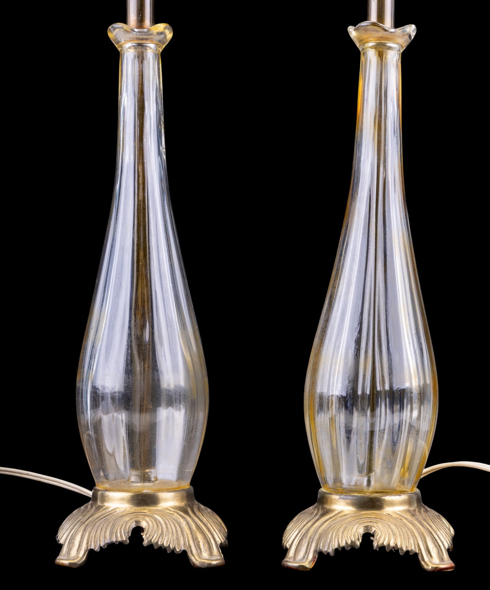 Murano Clear Opalescent Crystal Glass Table Lamp (1 of 10)