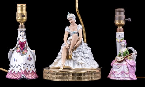 German Figural Porcelain Lamps (3 Pc.)