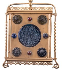 Gold Painted Jeweled Glass Hanging Brothel Lamp