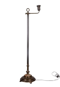 Art Deco Brass and Iron Floor Lamp