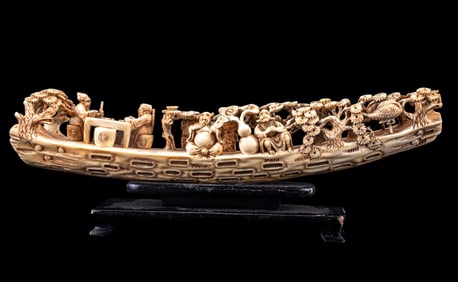 Chinese Natural Material Carving, Boat