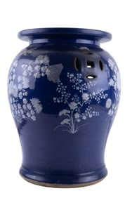 Antique Chinese Blue Porcelain Garden Seat