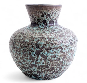 Blue/Black Volcanic Speckled Flower Vase