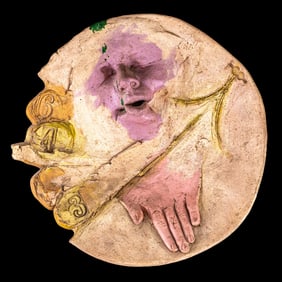 Earthenware Dish Sculpture, Signed