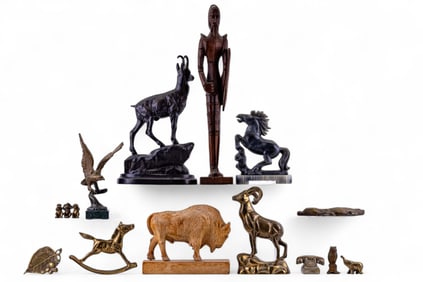 Bronze, Wood, & Soapstone Statuettes & Miniatures