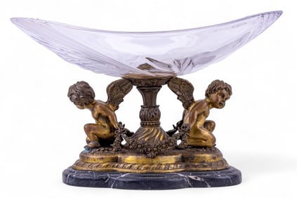 Italian Bronze and Marble Compote
