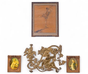 Art Nouveau Plaque and Other Vintage Frames