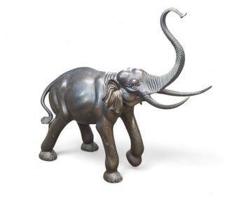 Monumental Cast Bronze Elephant Statue