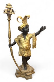 Monumental Blackamore Painted Bronze Statue