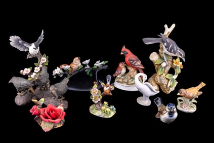 Bird Figurine Group w/ Sadek, Goebel, Lladro