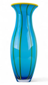 "Eastern" signed Czech Blown Art Glass Vase